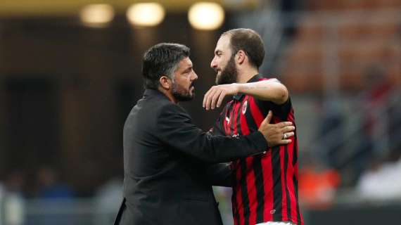 Milan, Higuain: "Un onore essere allenato da Gattuso, mi sta migliorando"