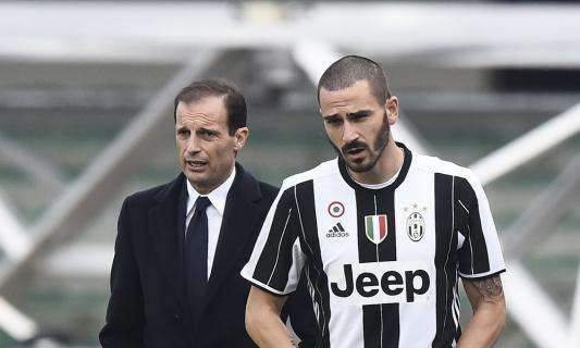 Allegri su Bonucci: "Sarà il futuro leader dello spogliatoio della Juventus"