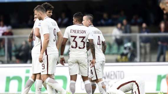 Roma a -1 dalla Juve e a +4 sul Napoli: Chievo battuto 5-3 al Bentegodi
