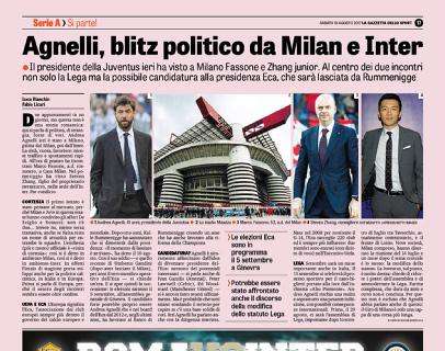 Juve, Gazzetta: “Agnelli, blitz politico da Milan e Inter”