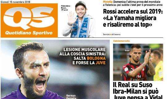La Nazione sulla Fiorentina: "Pezzella, che guaio"