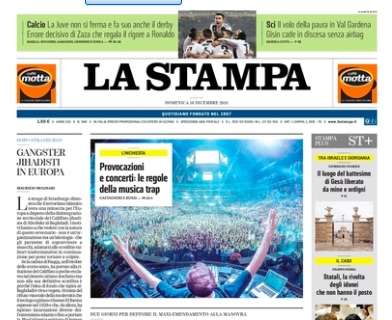 L'apertura de La Stampa: "Colpo da Juve: anche il derby ai bianconeri"