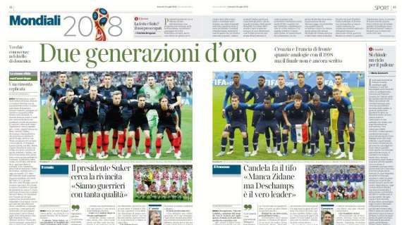 Il Corriere della Sera verso Croazia-Francia: "Due generazioni d'oro"