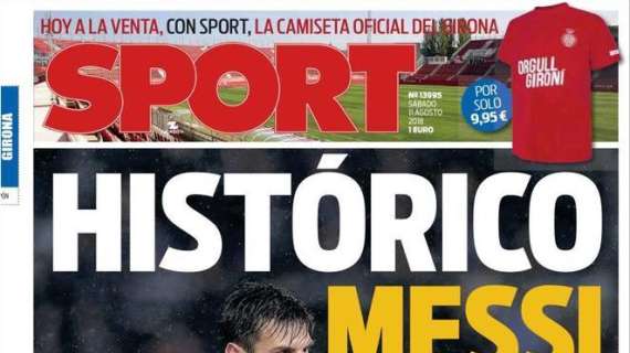 Barcellona, Sport titola: "Messi nella storia"