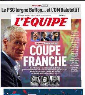 L'Equipe in prima pagina: "Coupe Franche"
