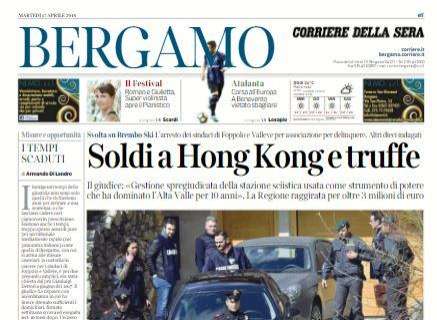 Il Corriere di Bergamo titola: "A Benevento vietato sbagliare"