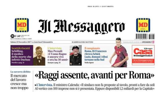 Roma, Il Messaggero in prima pagina: "Di Francesco ritrova Schick"