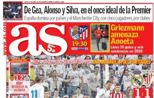 Real Madrid-Athletic 1-1, l'apertura di As: "Altra perla di Cristiano"