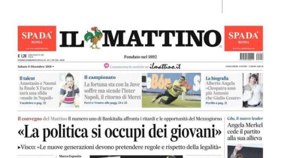 Il Mattino titola: "La fortuna sta con la Juventus"
