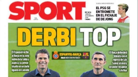 Espanyol-Barcellona, Sport in prima pagina: "Derby top"