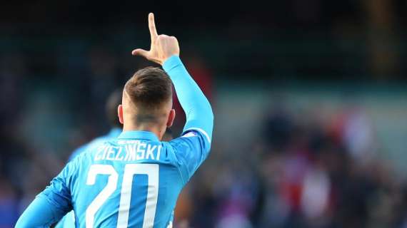 Napoli-Frosinone 2-0 al 45', dominio azzurro: a segno Zielinski e Ounas