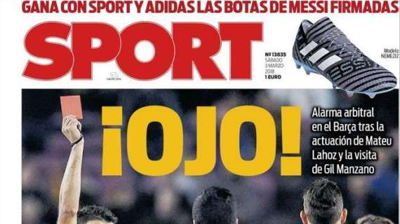 Barça-Atl. Madrid a Manzano, Sport titola: "Occhio!"