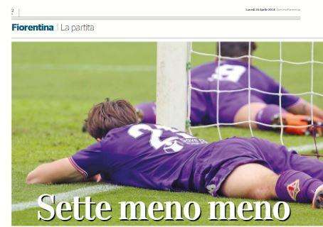 Il Corriere Fiorentino e il pareggio con la SPAL: "Sette meno meno"