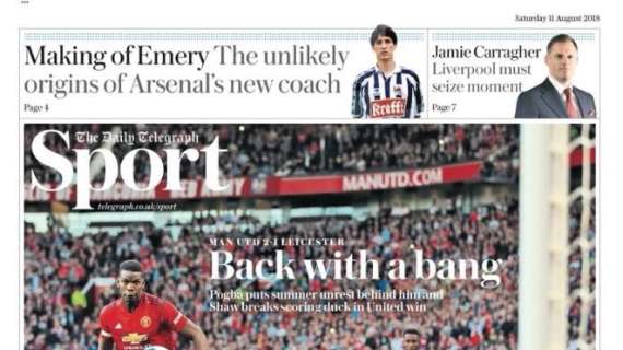 Manchester United, il Daily Telegraph: "Ritorno col botto"