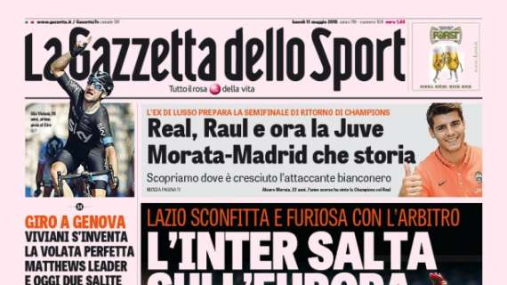 L'apertura della Gazzetta dello Sport: "L'Inter salta sull'Europa"