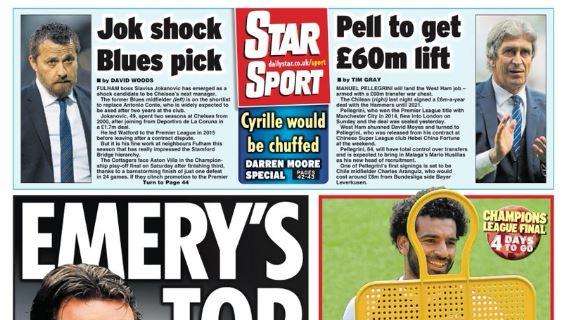 Il Daily Star e la panchina dell'Arsenal: "Emery's top Gun"