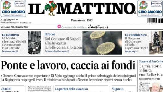 Il Mattino: "Napoli, i rischi di pensare subito alla Juve"
