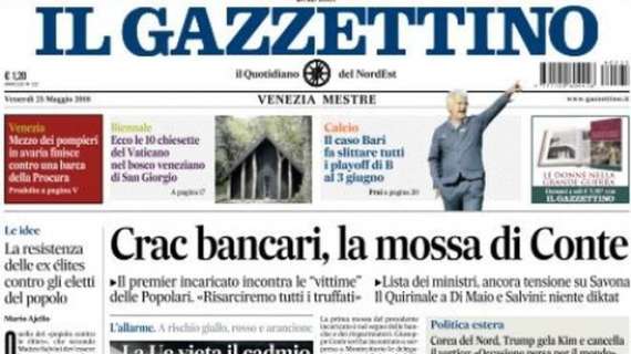 Il Gazzettino: "Il caso Bari fa slittare tutti i playoff di B al 3 giugno"