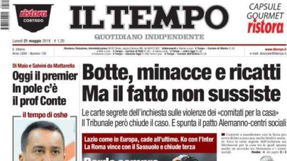 Il Tempo critica la Lazio: "Perde sempre sul più bello"