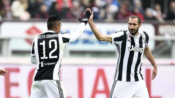 Torino-Juventus 0-1, bianconeri avanti all'intervallo: decide Alex Sandro
