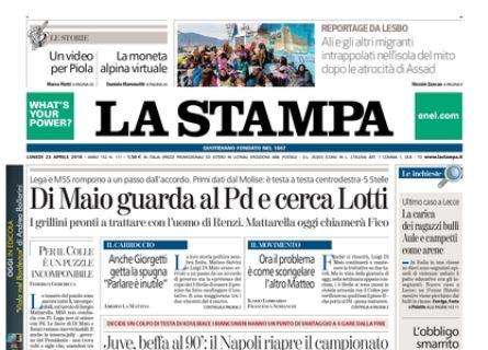 La Stampa: "Juve, beffa al 90': il Napoli riapre il campionato"