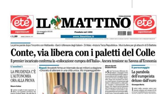 Ancelotti al Napoli, Il Mattino in prima: "La nuova era"