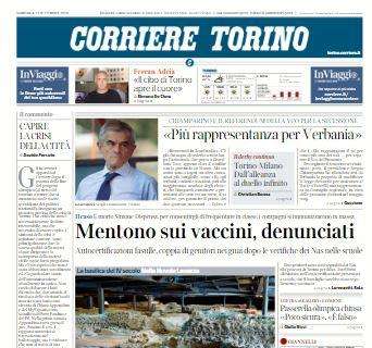 Corriere di Torino in taglio basso: "Toro-Napoli, pranzo da veterani"