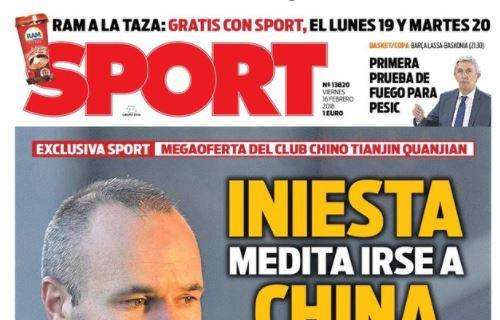 Sport sul Barcellona: "Iniesta valuta di andare in Cina"