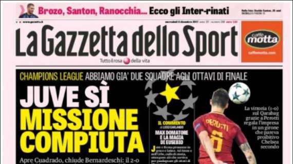 La Gazzetta dello Sport: "Vai Roma, è primo posto"