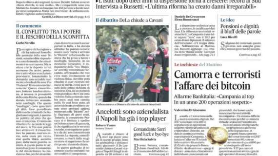 Il Mattino in prima ospita Ancelotti: "Sono aziendalista, ci sono già i top player"