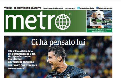 Metro-Torino esalta Cristiano Ronaldo: "Ci ha pensato lui"