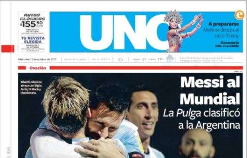 Argentina qualificata, Diario Uno: "Messi al Mundial"