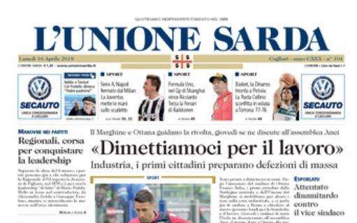 Unione Sarda: "Cagliari a un passo dalla salvezza col ritrovato Cossu"