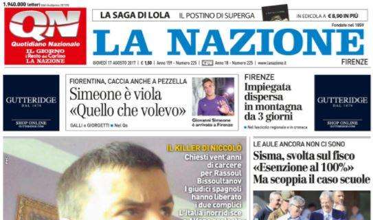 Fiorentina, La Nazione: "Ciclone Cholito: Simeone è viola"