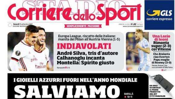 Corriere dello Sport: "Milan indiavolato. Che Atalanta! Una Lazio di leoni"