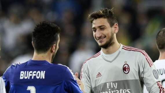 Fotonotizia - Juve-Milan, a fine gara i complimenti di Buffon a Donnarumma