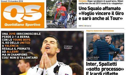 Juventus, il QS-Sport titola: "Che lezione"