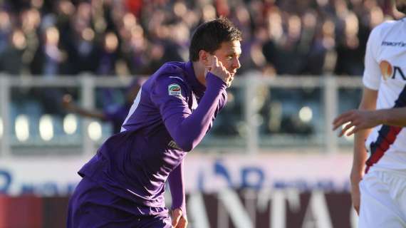 Fotonotizia - L'esultanza di Ilicic dopo il primo gol con la Fiorentina