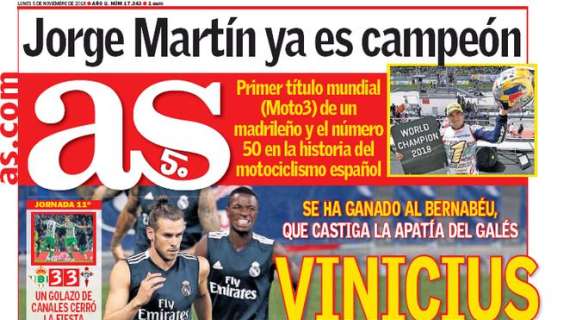 Real Madrid, As apre: "Vinicius Jr ha già conquistato il Bernabéu"