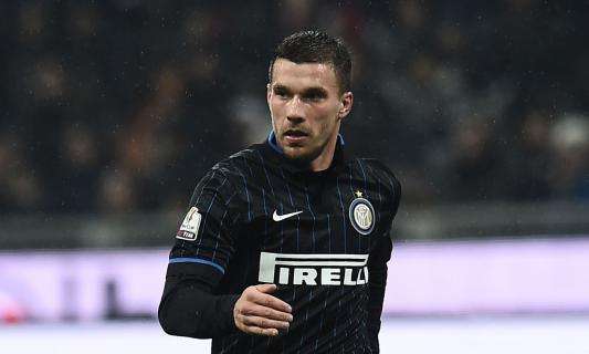 Inter, scontato il ritorno all'Arsenal di Podolski a fine stagione