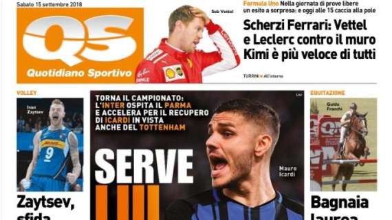 Inter, il QS dedica l'apertura a Icardi: "Serve lui"