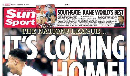 Il Sun e la vittoria dell'Inghilterra: "It's coming home"