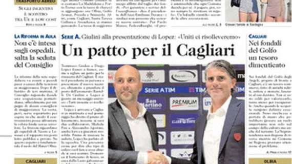 Unione Sarda: "Un patto per il Cagliari"