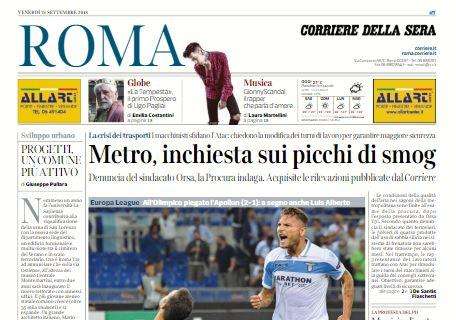 Il Corriere della Sera sulla Lazio: "Vince ancora soffrendo"