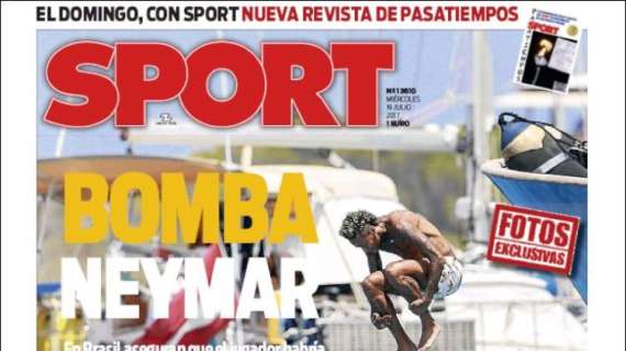 L'apertura di Sport: "Bomba Neymar"