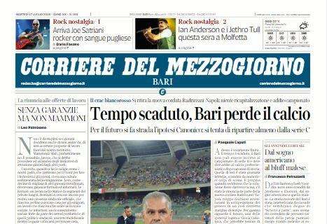 Il Corriere del Mezzogiorno: "Tempo scaduto, Bari perde il calcio"