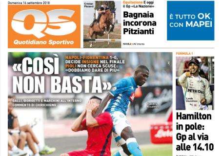 Fiorentina, la prima pagina de La Nazione: "Così non basta"