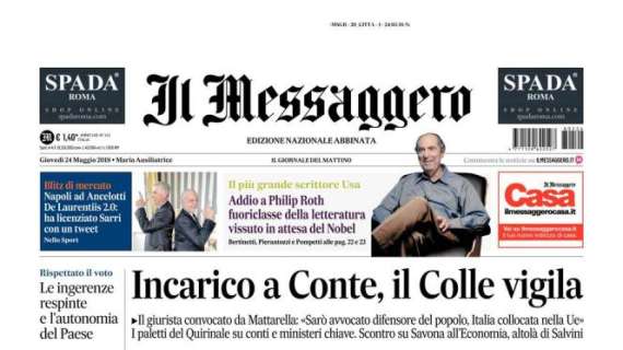 Il Messaggero in prima: "Napoli ad Ancelotti. Sarri licenziato con tweet"