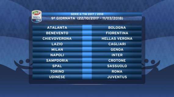 Serie A, 9° turno: Napoli-Inter, Torino-Roma e Udinese-Juve