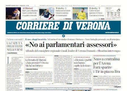 Corriere di Verona: "Castro fa ben sperare il Chievo. Dubbio Cacciatore"